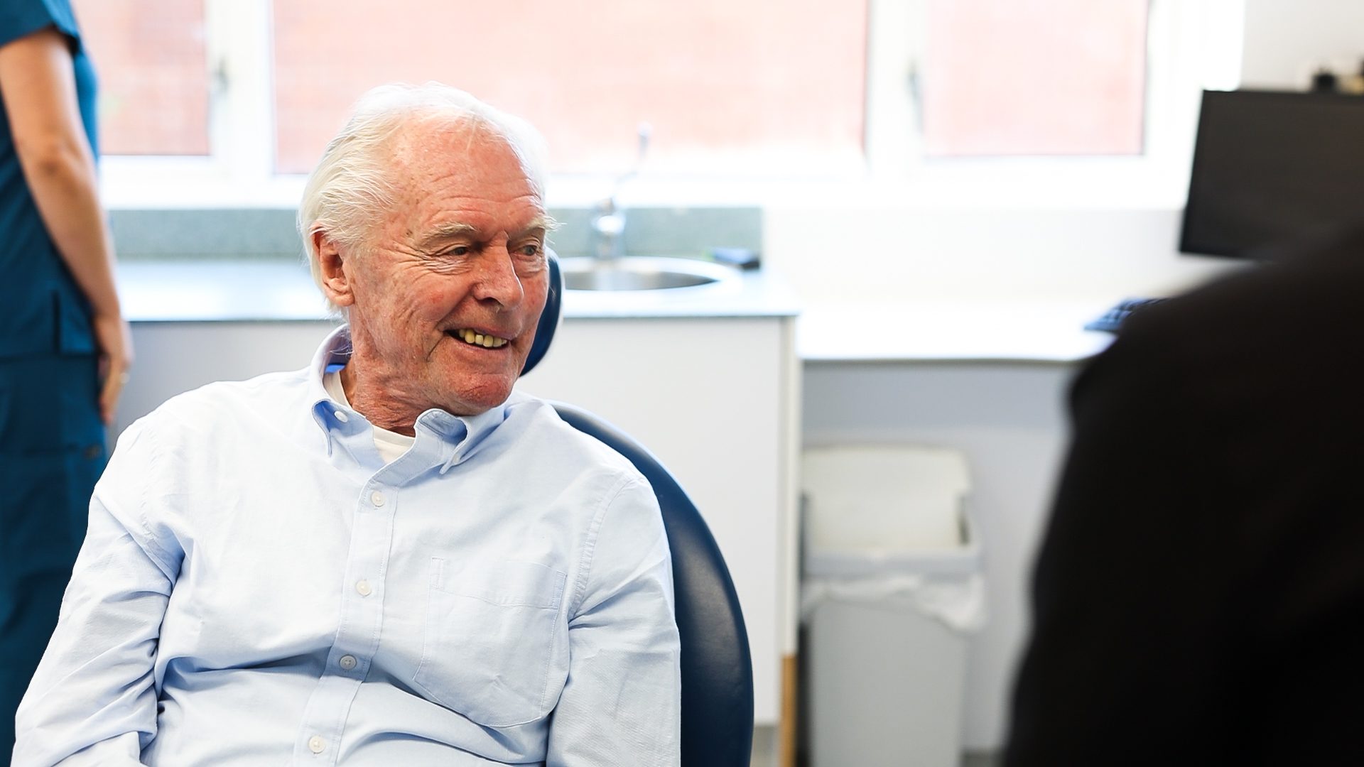 mature patient looking relaxed in the dentist's chair